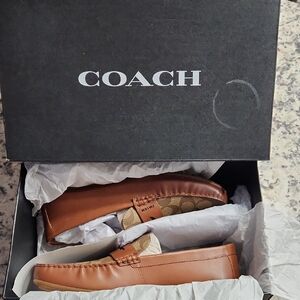 Coach Men's Brown Leather Slip-Ons